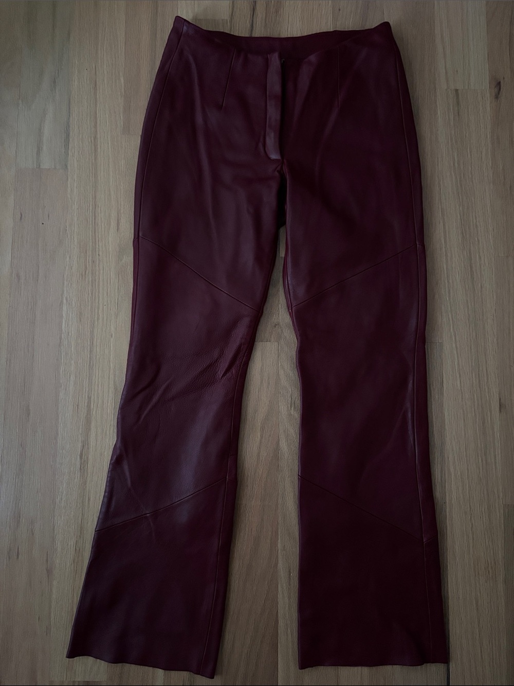 Wilson Burgundy Leather Boot Cut Pants